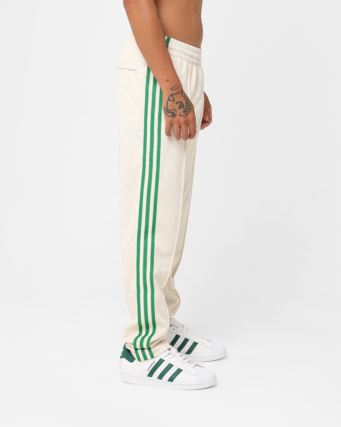 Adidas Adicolour Polyester Track Pants for Men & Women - Comfortable Athletic Joggers with Elastic Waistband, Wonder White - Perfect for Running, Gym Workouts & Casual Wear