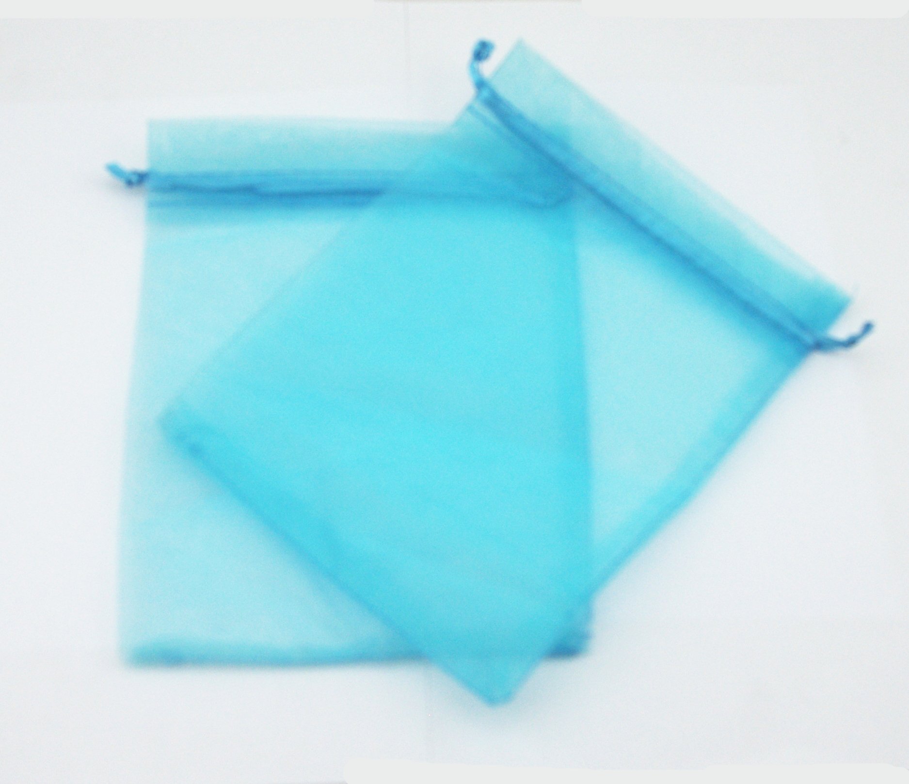 5x7 Inch Turquoise Organza Drawstring Bags - Wedding Favor Pouches for Jewelry, Party Favors, Bridal Shower Gifts - Perfect for Wedding Decorations, Baby Showers & Special Events