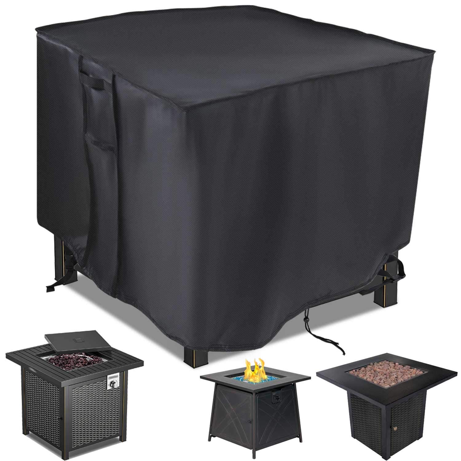 **28 Inch Square Fire Pit Cover - Heavy Duty Waterproof Fireplace Cover for Propane & Gas Fire Pits - 28 x 28 Inches - Perfect for Outdoor Patio, Deck, and Backyard Protection**