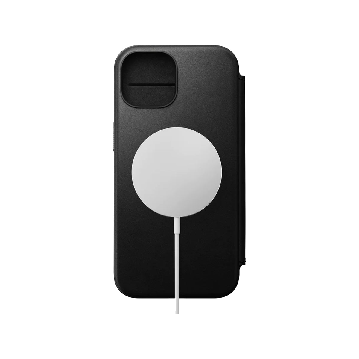 Premium Genuine Leather Folio Case for iPhone 15 - Slim Protective Cover with Card Slots (Black) | Perfect for Business Professionals & Daily Commuters