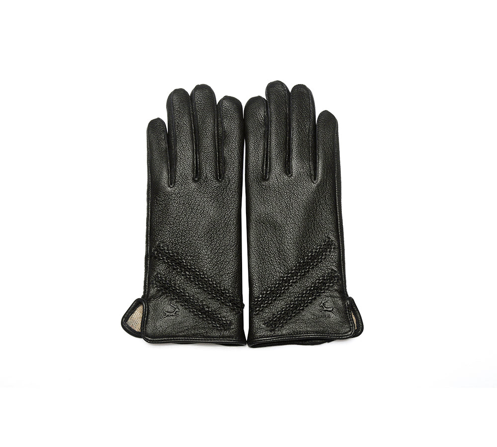 Australian Shepherd® Women's Genuine Leather Sheepskin Wool Lined Gloves - Britney Style | Warm Winter Accessories for Outdoor Activities & Fashion