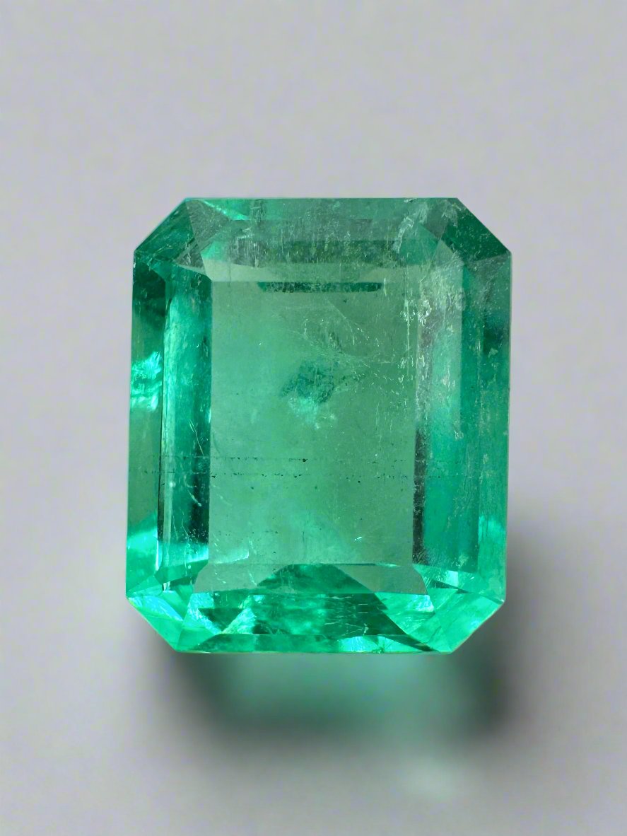 5.02 Carat 11.5x9mm Natural Loose Colombian Emerald Gemstone - Classic Emerald Cut for Jewelry Making, Engagement Rings & Luxury Gifts