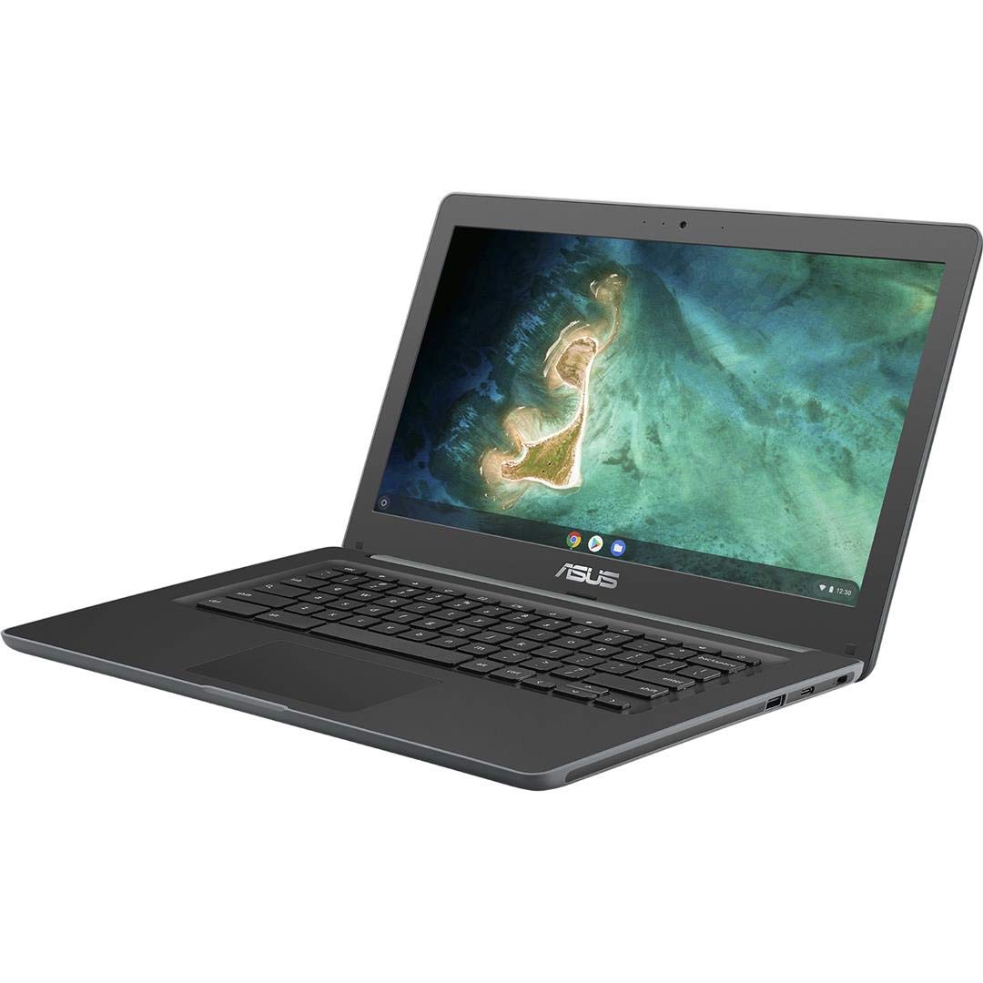 ASUS Chromebook C403NA-YS02 14-inch Laptop - Intel Celeron N3350 1.1GHz, 4GB RAM, 32GB eMMC, USB 3.1, Chrome OS - Dark Grey | Lightweight & Portable for Students, Business Travel & Remote Work