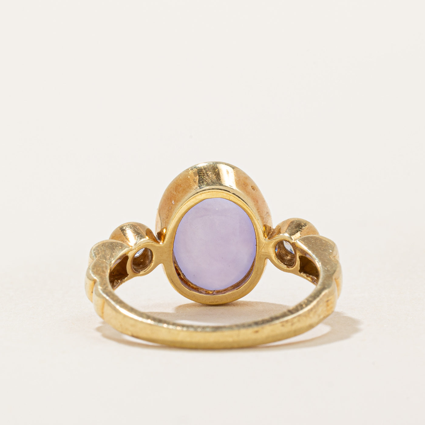 Lavender Jade and Diamond Cocktail Ring - 3.70ct Lavender Jade & 0.20ctw Diamonds - Size 5 - Elegant Evening Wear & Special Occasion Jewelry Gift