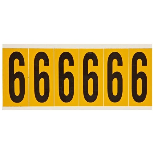 Brady 1550-6 44051 15 Series Indoor/Outdoor Number & Letter Labels (Pack of 25 Cards) - Durable Identification for Electrical Panels, Warehouse Shelving & Equipment Labeling