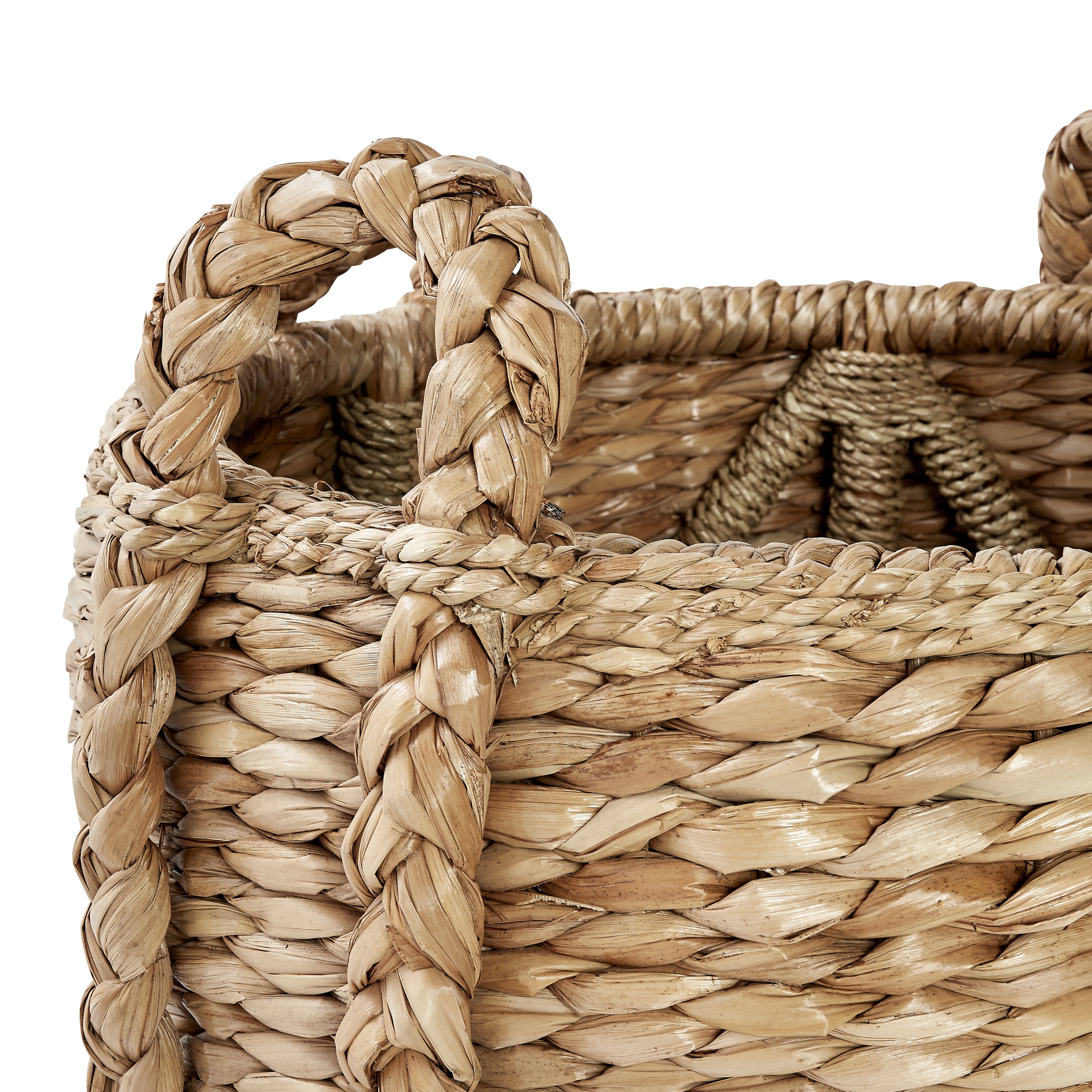 Braided Fireplace Basket - Woven Rattan Log Holder for Firewood Storage - Perfect for Living Room, Patio, and Outdoor Fireplace Decor