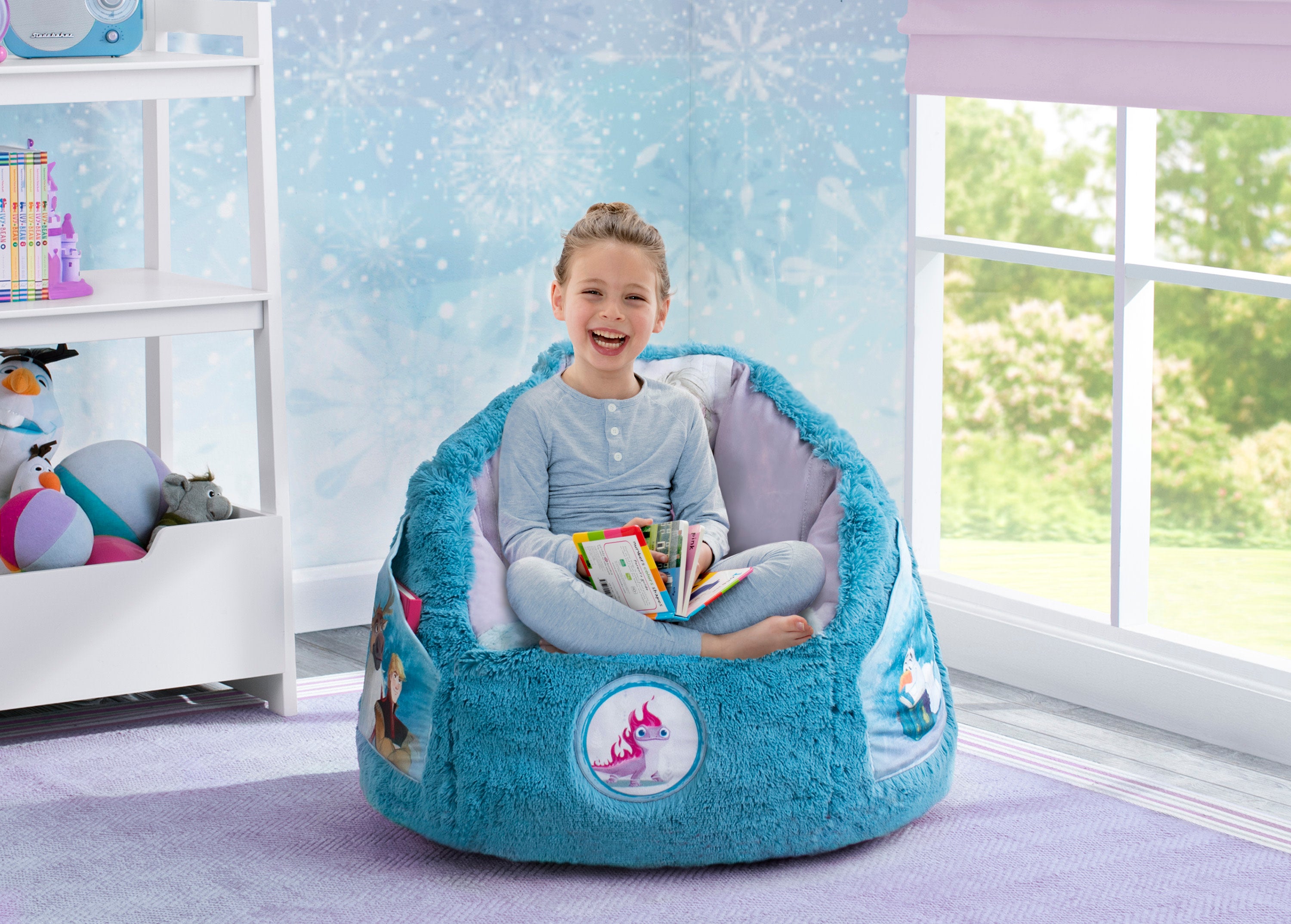 Frozen Cozee Fluffy Chair for Toddlers - Soft & Comfy Kids Chair for Ages 2-6 Years | Perfect for Bedroom, Playroom & Reading Nook