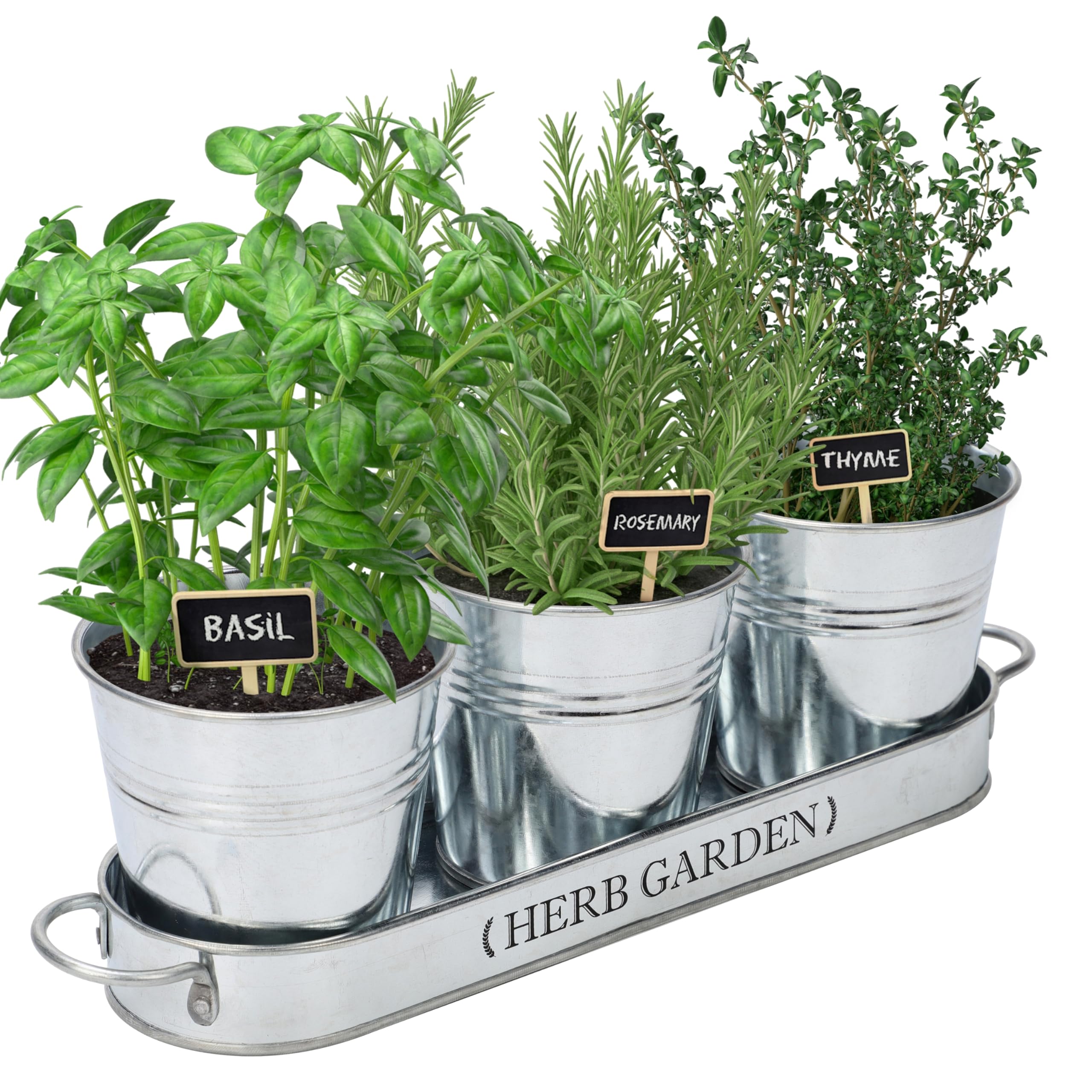 PERFNIQUE Indoor Herb Garden Kit - Farmhouse Style Planter for Windowsill, Kitchen, Balcony - Includes Drainage Tray (Planter Only) - Perfect for Growing Basil, Mint, Parsley & Fresh Herbs Indoors or Outdoors