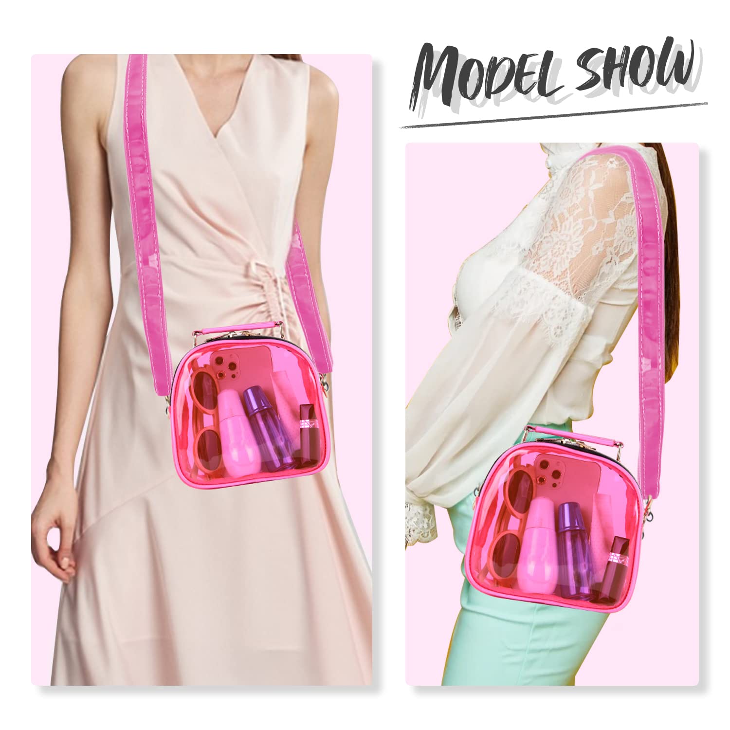 Oweisong Clear Crossbody Purse for Women - Neon Transparent Jelly Handbag, Stadium Approved See-Through Bag, Perfect for Concerts, Sports Games & Festivals