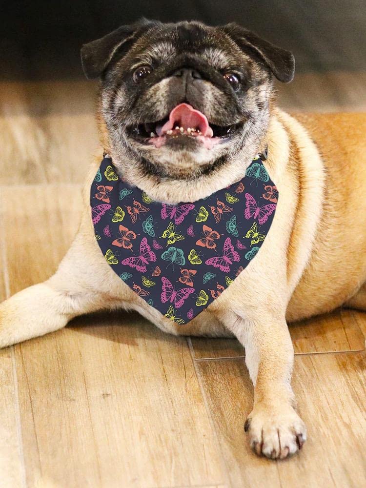 Lace Butterfly Seamless Pattern Bandana for Dogs & Cats - Soft Breathable Pet Scarf for Small Medium Large Breeds - Perfect for Fashion Accessories, Daily Walks, Photo Shoots & Special Occasions