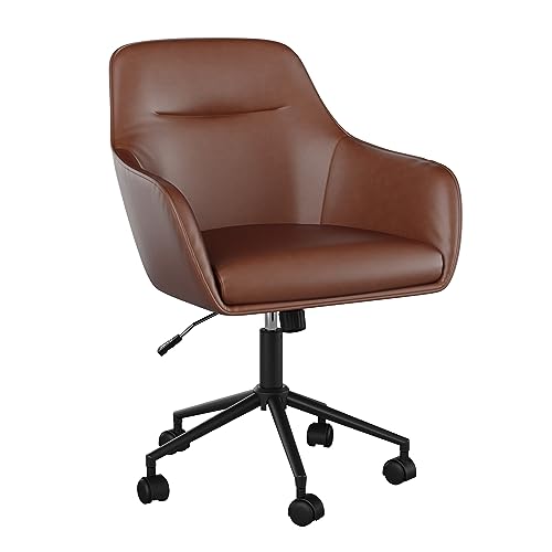 Saddle Brown Faux Leather/Oil Rubbed Bronze