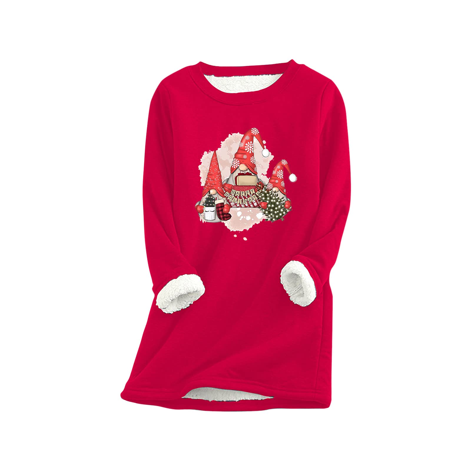 Women's Fleece Zip-Up Hoodie - Warm Printed Christmas Sweatshirt with O-Neck for Winter | Cozy Casual Wear & Holiday Outfits