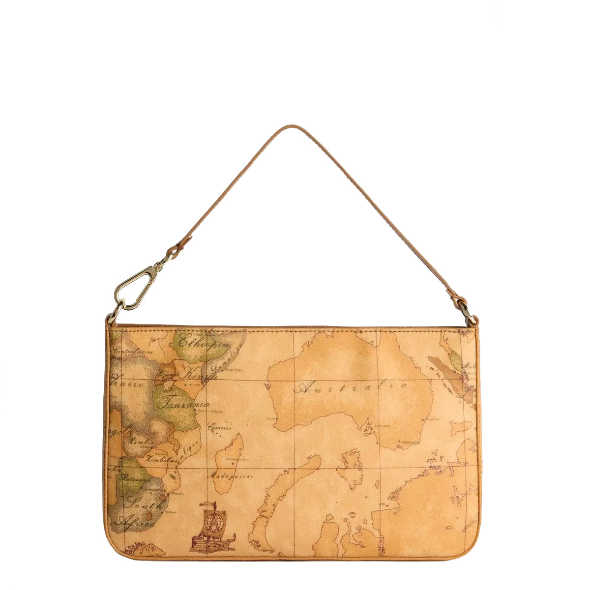 Alviero Martini 1a Classe Heritage Geo Tabacco Pochette Handbag - PO41G616 TABACCO Brown Leather Clutch for Women | Perfect for Evening Parties, Weddings & Special Occasions