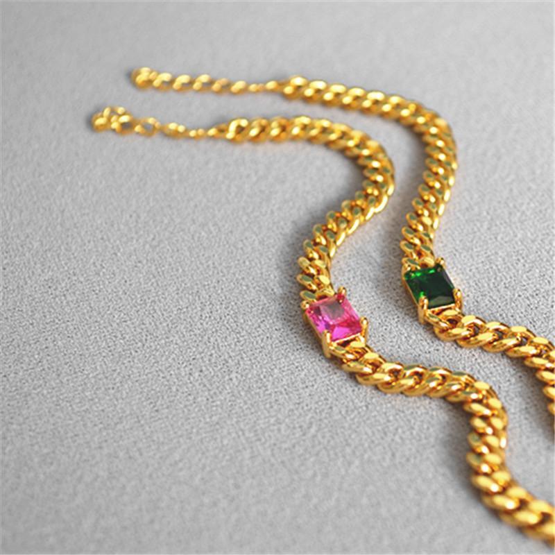 Vintage Emerald Green Chain Bracelet for Women - Elegant Red Jewelry Gift for Party, Wedding & Special Occasions