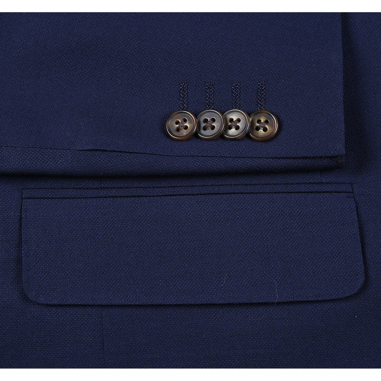 Alessandro Vitello by Renoir Dark Navy Classic Fit Notch Lapel Solid Blazer 561 6 | Men's Formal Business Suit Jacket | Perfect for Office, Weddings & Special Occasions