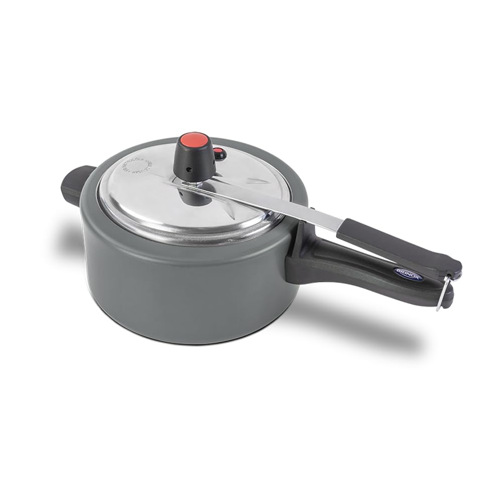 Brinox Nonstick Ceramic Life 3L Pressure Cooker - Gray | Safe & Fast Cooking for Soups, Stews & Family Meals