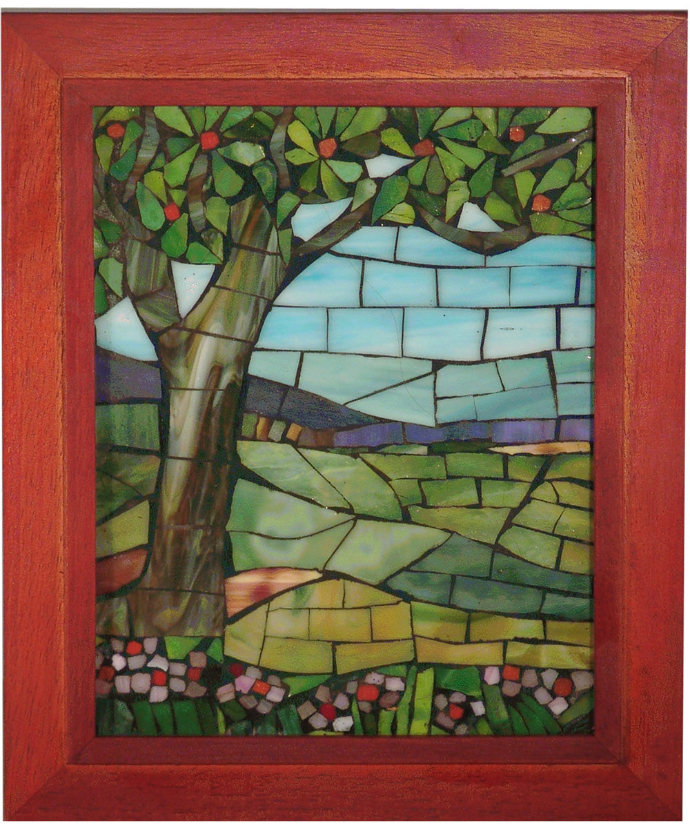 10 Inch H View Mt Mansfield Mosaic Art Glass Wall Panel - Stained Glass Window Decor for Home, Church & Office - Perfect for Living Room, Bedroom & Entryway Decorations