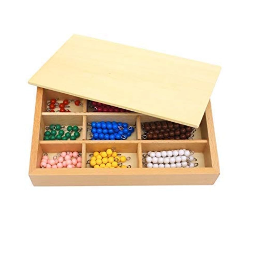 Montessori Wooden Math Learning Toys for Kids - Colorful Counting Beads & Checker Board - Early Childhood Education, Preschool Math Training - Perfect for Homeschooling & Classroom Activities