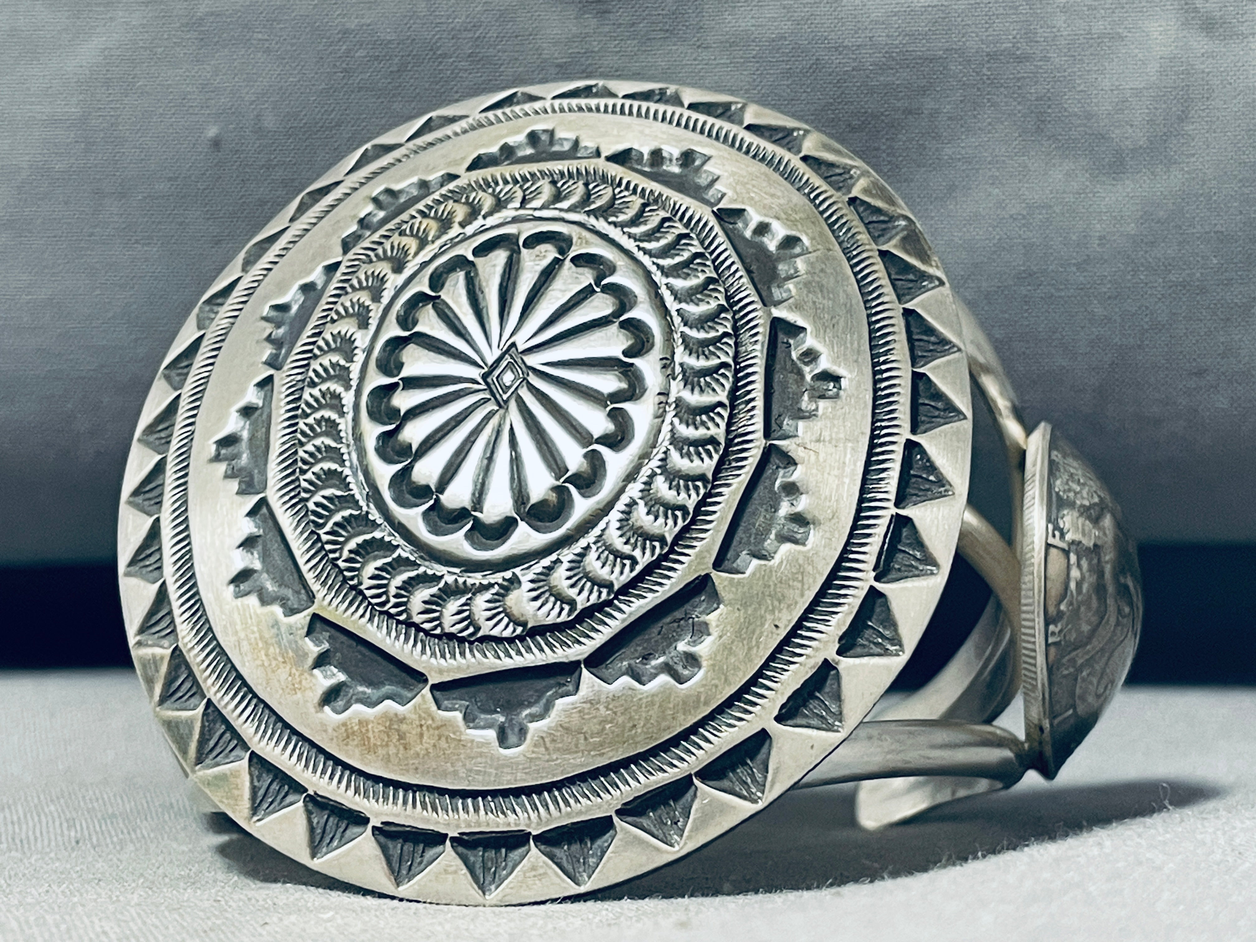 Authentic Navajo Sterling Silver Hand Stamped Bracelet - 111g Heavy Weight Tribal Jewelry for Women - Perfect for Boho Fashion, Cultural Events & Gift Giving