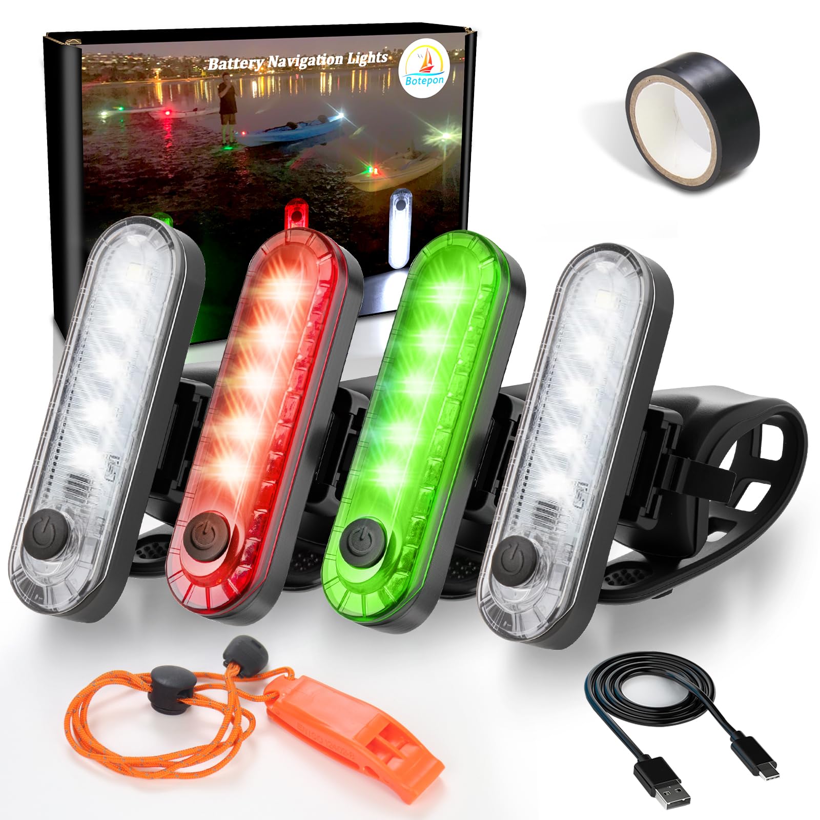 Waterproof Kayak Navigation Lights for Night Kayaking & Boating Safety