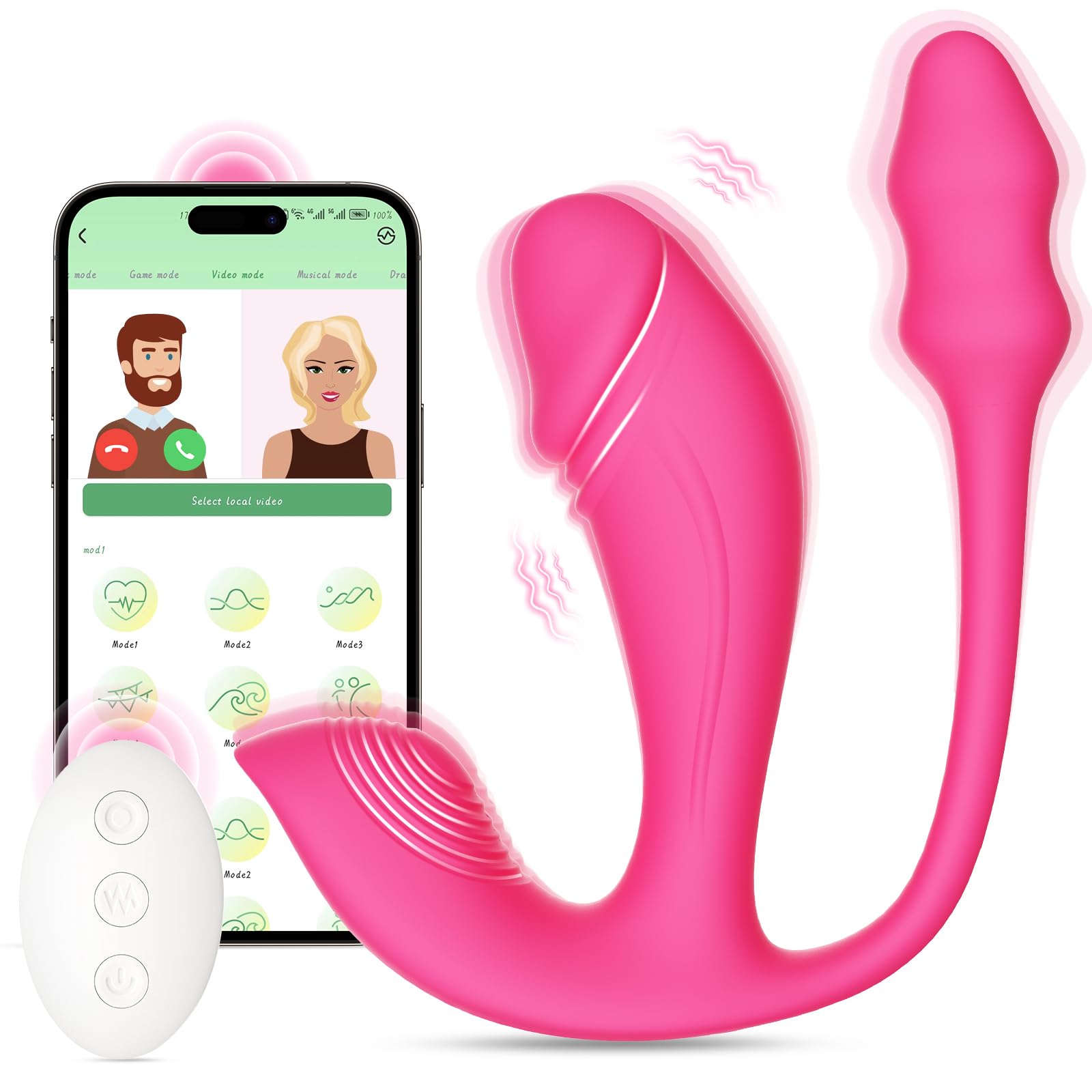3-in-1 App & Remote Control Vibrator - 6x6x6 Vibration Modes, Wearable Panty & G-Spot Stimulator for Women | Adult Sex Toys for Couples Play & Solo Pleasure