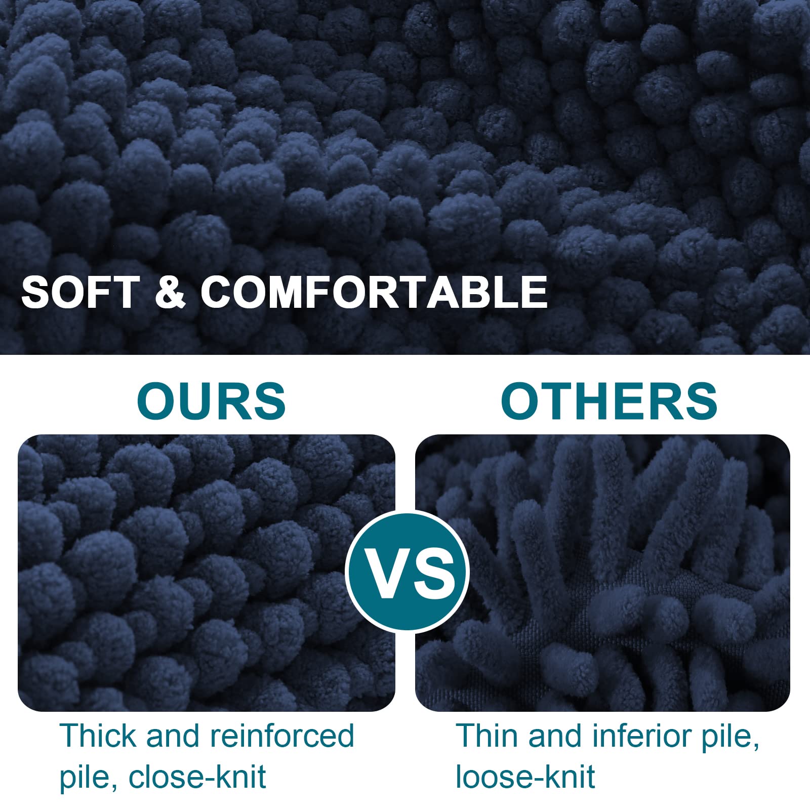 Non-Slip Chenille Bath Mat - Ultra Plush 47