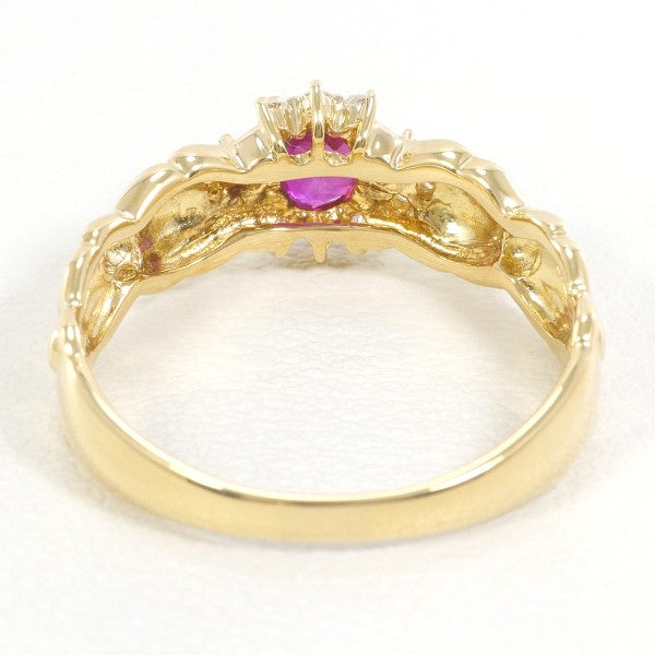 18K Yellow Gold Ruby and Diamond Ring for Women - Elegant Engagement, Wedding, Anniversary Gift - Perfect for Special Occasions and Everyday Luxury