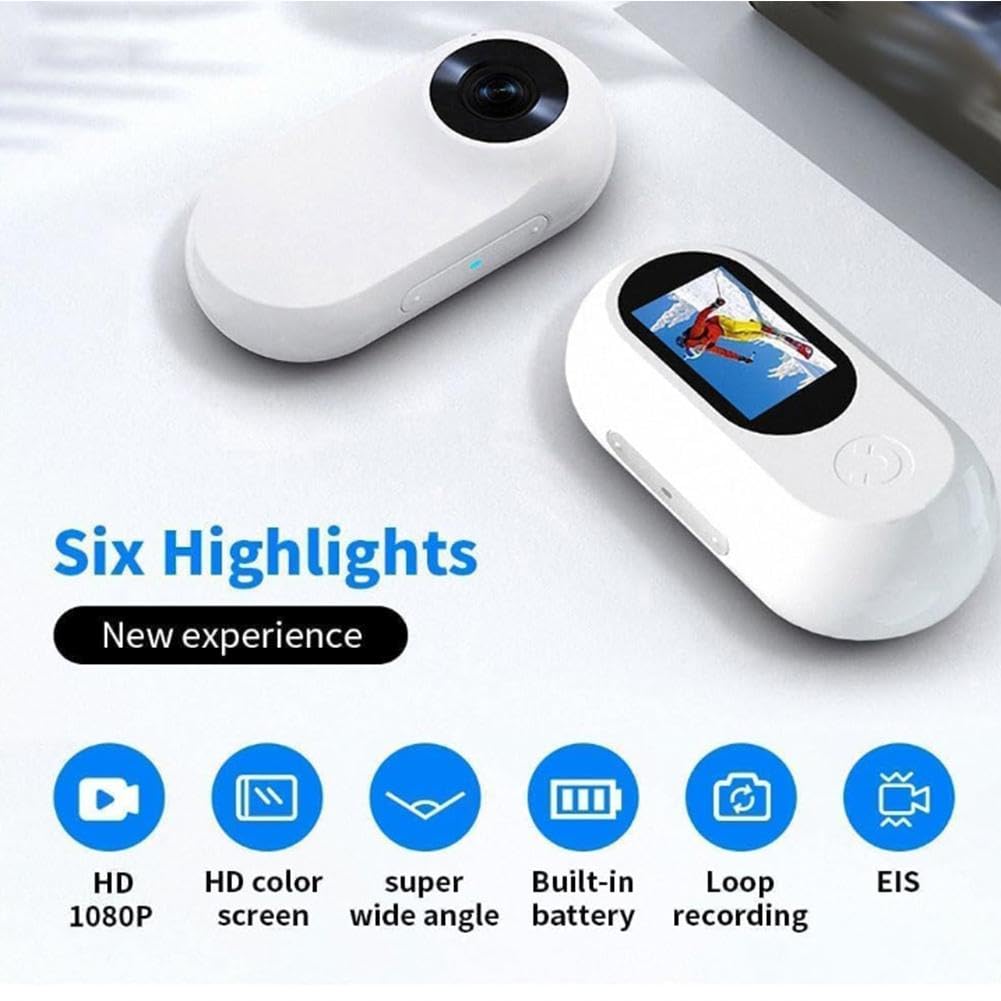 DHliIQQ Mini Body Camera - 1080P HD Portable Action Camera for Sports, Wireless Pet Collar Camera with Video Recording - Perfect for Dog Training, Home Security & Outdoor Adventures