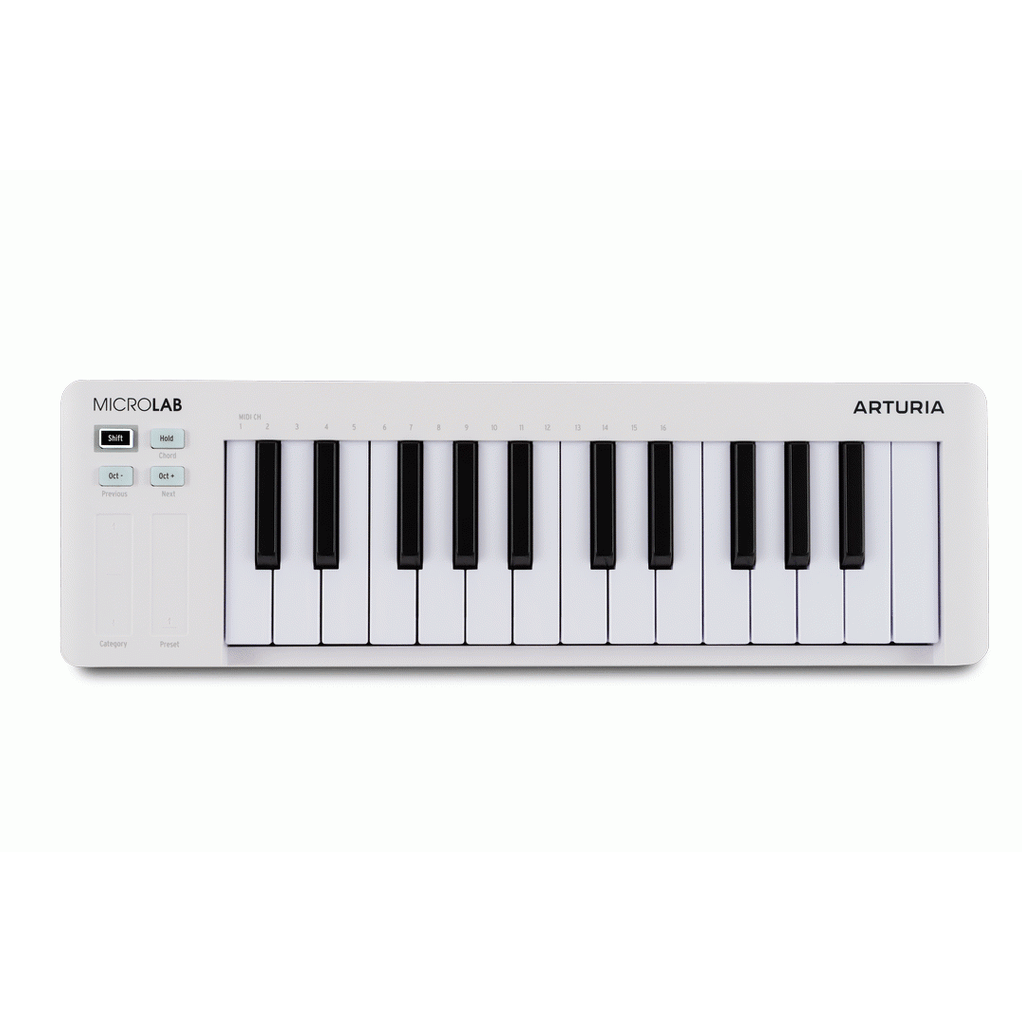 Arturia MicroLab 25-Key USB MIDI Keyboard Controller - Compact Portable Mini Keys for Music Production, Recording & Live Performance - Perfect for Home Studio, DJing & Travel (White)