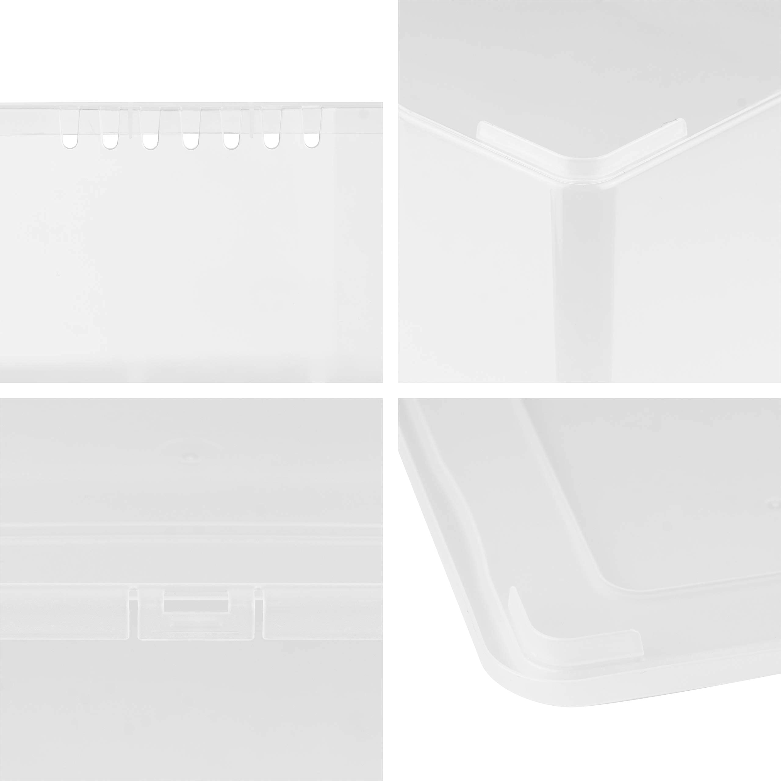 Grizzly 3-Pack Clear Stackable Storage Boxes with Lids - 10 Liter (14.8x10.4x5.7 inch) Plastic Organizer Containers for Home, Office & Craft Organization - Perfect for Pantry, Closet & Toy Storage