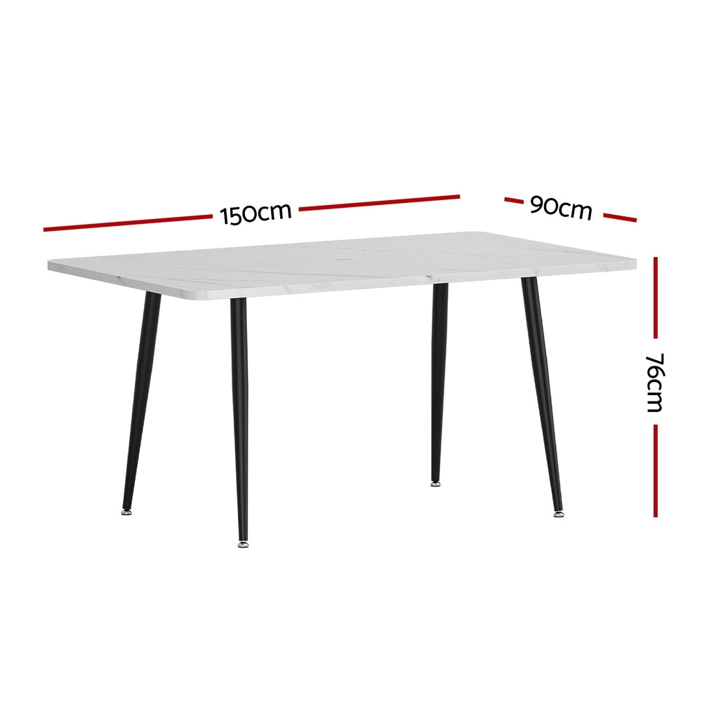 1.5M Artiss Dining Table with Marble Effect - Elegant Modern Kitchen & Dining Room Furniture for Home Decor & Entertaining