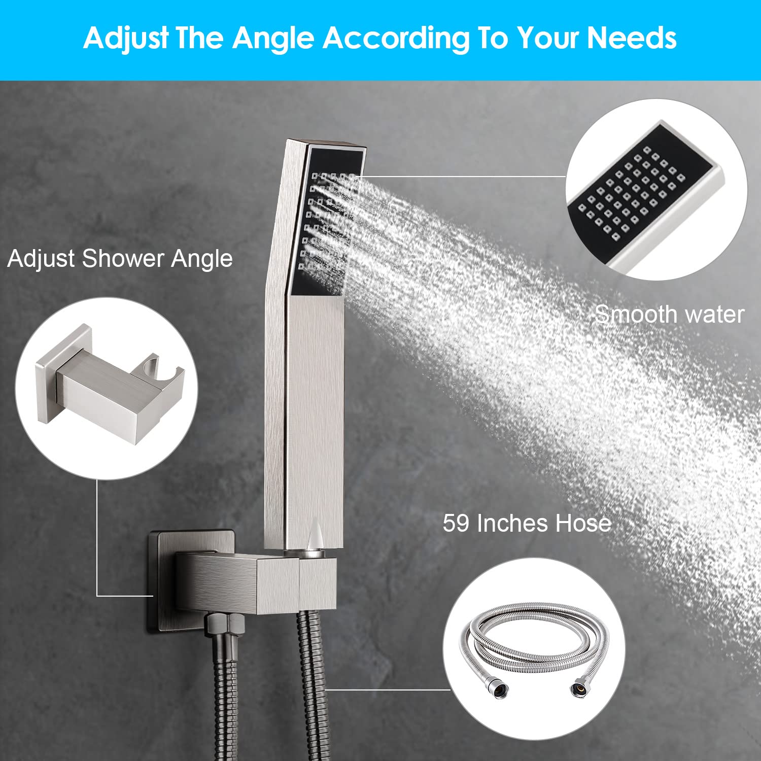 KZH 10 Inch Rain Shower System - Wall Mount Rainfall Shower Head with 2-in-1 Handheld Showerhead, Rough-in Valve Body & Trim in Brushed Nickel - Perfect for Modern Bathroom Renovations and Spa-Like Shower Experience