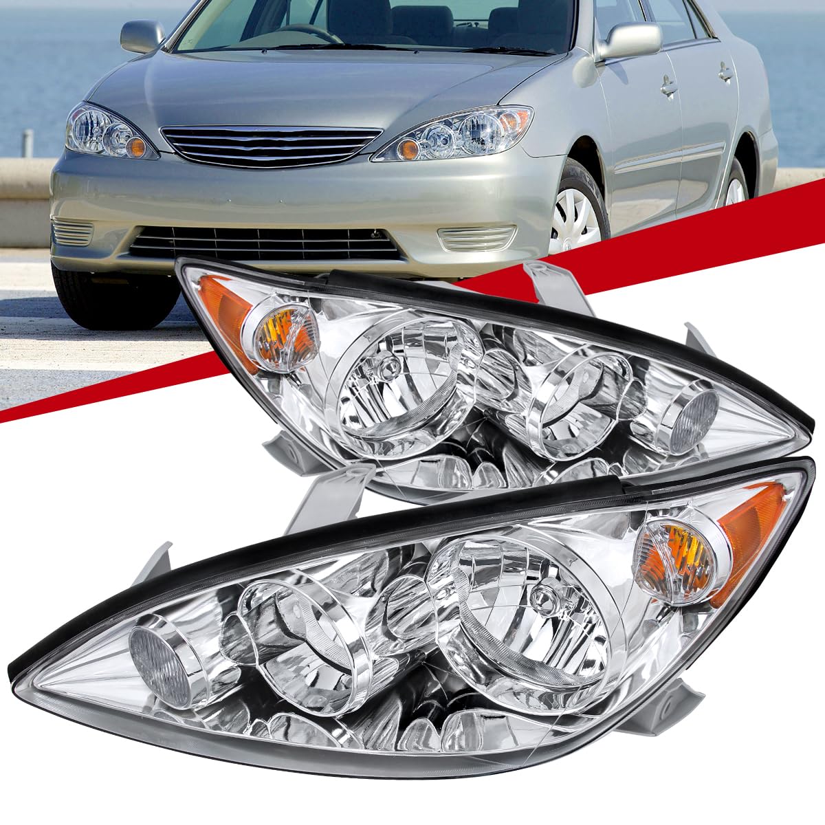 05-06 JDM Clear Lens Headlights - Left & Right Pair for Improved Visibility & Style | Perfect for Night Driving & Car Upgrades