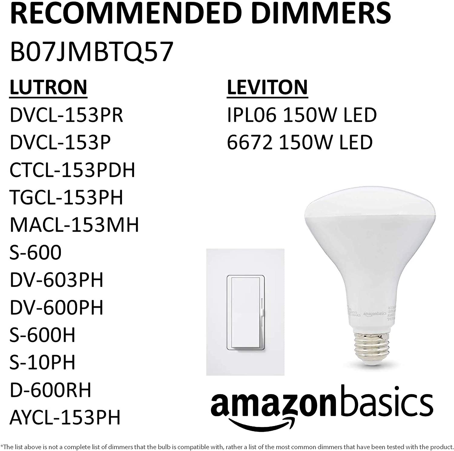 Amazon Basics 65W Equivalent BR30 LED Light Bulbs (6-Pack) - Soft White 2700K, Dimmable, 10,000 Hour Lifespan - Energy Efficient Bulbs for Recessed Lighting & Ceiling Fans - Perfect for Living Rooms, Bedrooms & Home Office Spaces