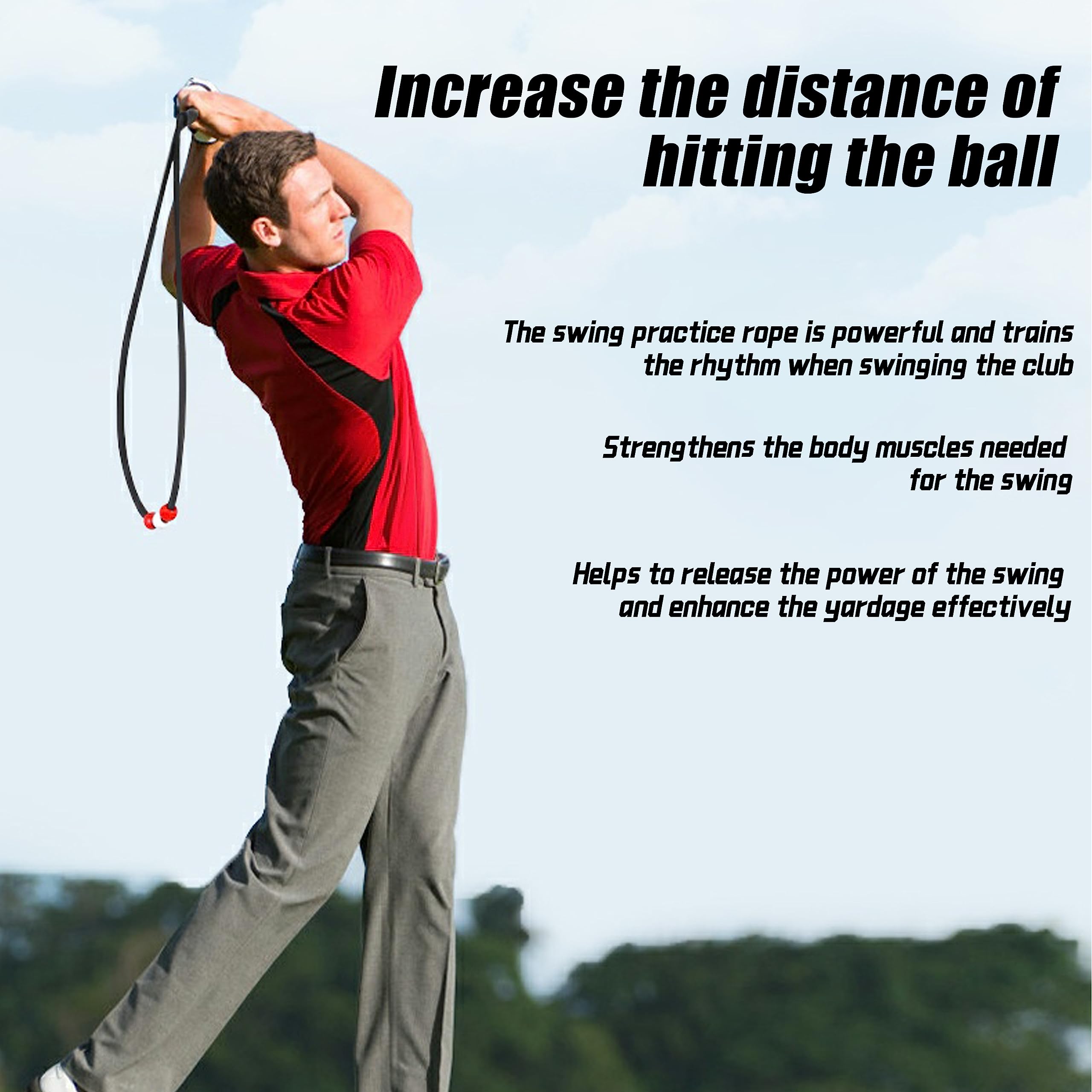 PGM Golf Swing Trainer - Golf Power Resistance Training Aid for Men & Women | Improve Swing Mechanics & Strength | Perfect for Driving Range, Backyard Practice & Indoor Golf Training