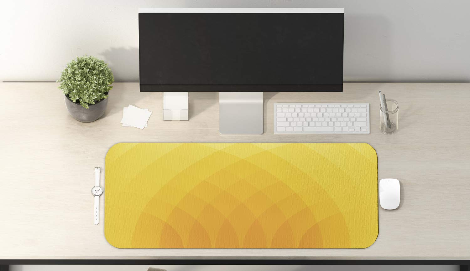 Ambesonne Yellow Gaming Mouse Pad - Large 31