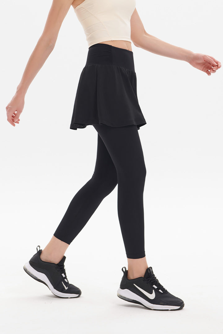 High Waisted 7/8 Tennis Skirted Leggings for Women - Comfortable Workout & Running Leggings with Skirt - Perfect for Yoga, Gym, Tennis & Casual Wear