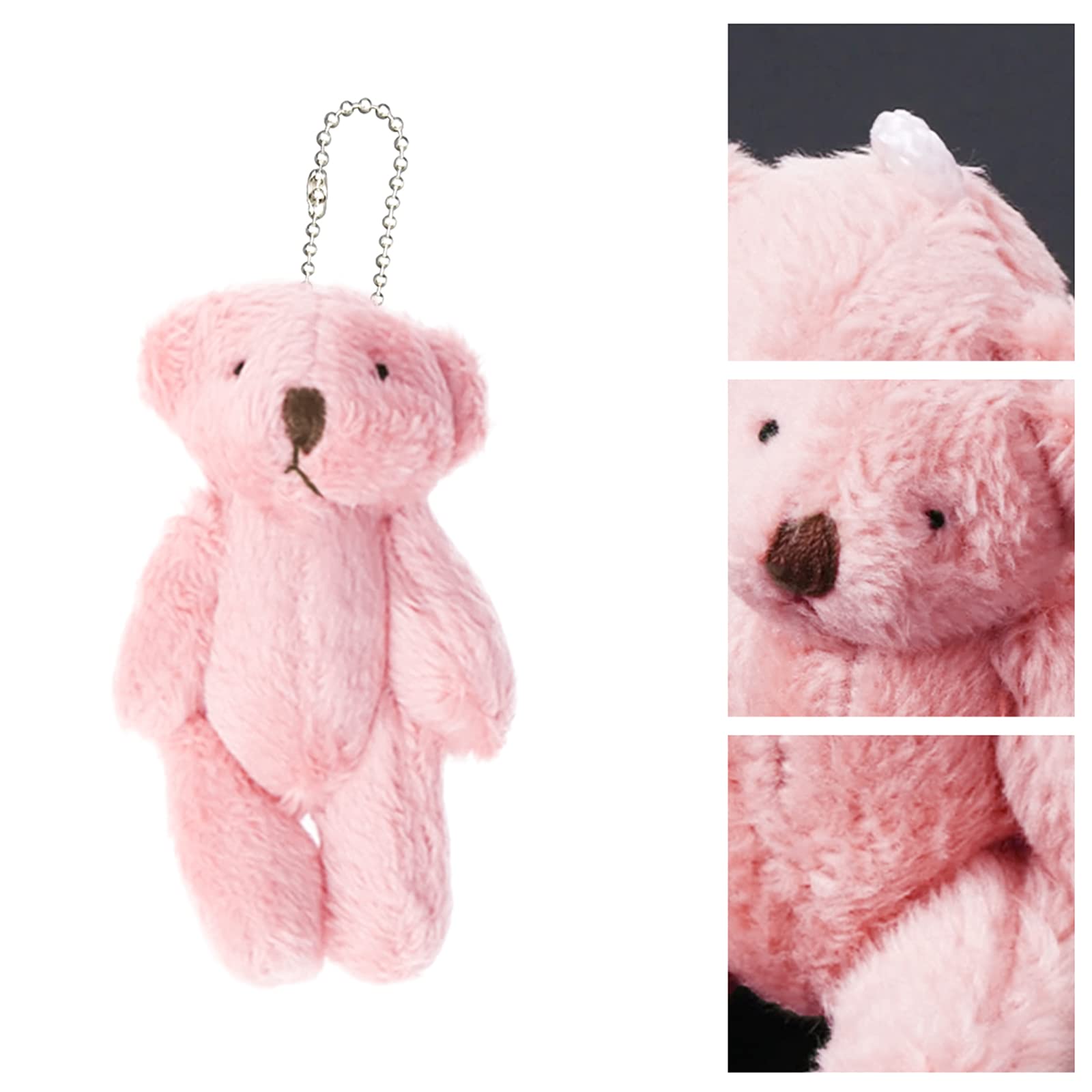 12Pcs Mini Jointed Teddy Bear Plush Toys - 6cm Small Pink Soft Stuffed Bears for Birthday Cake Decor, Wedding Party Favors, Christmas Stocking Stuffers & DIY Craft Accessories | Perfect for Baby Showers, Gift Bags, and Home Decor