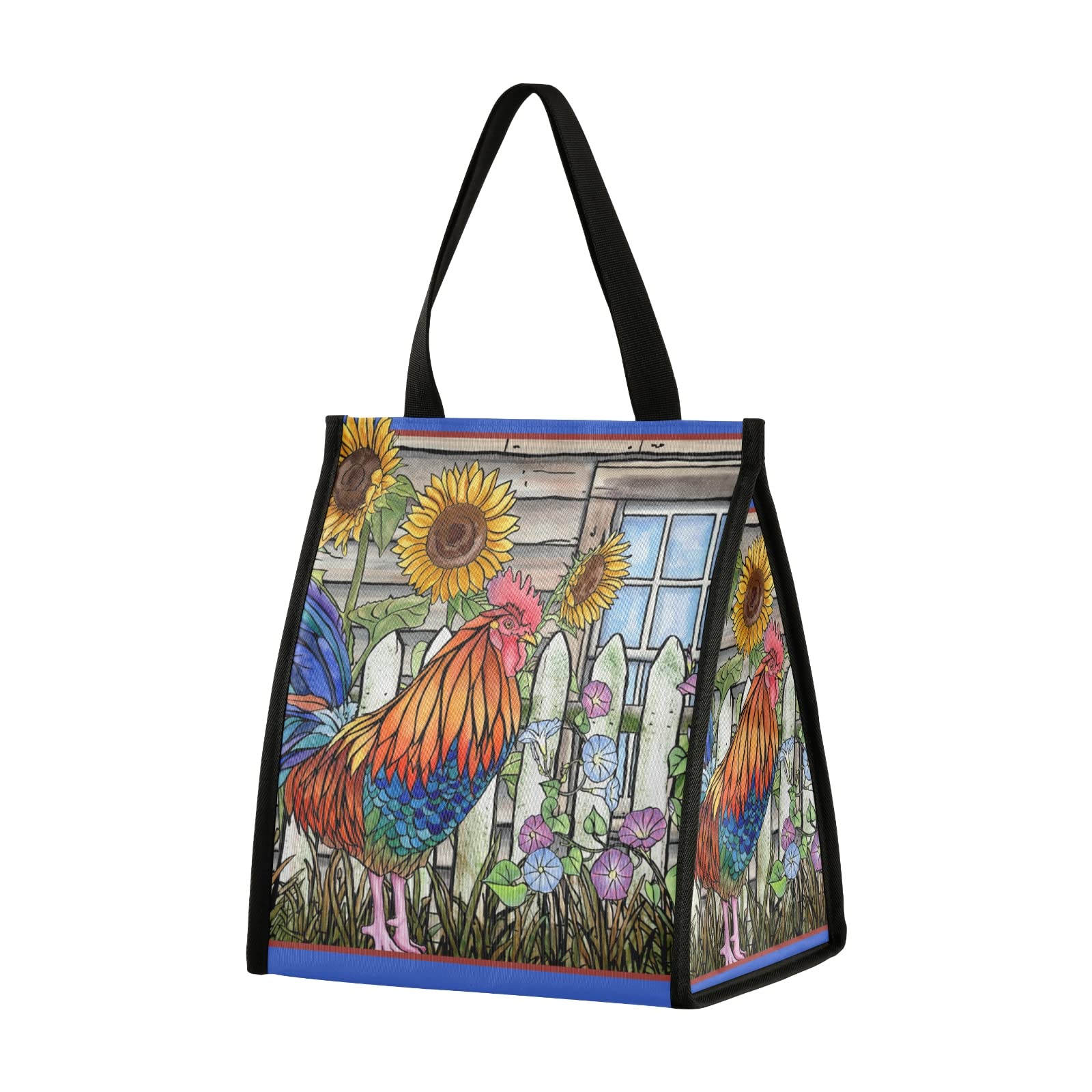 Rooster in Barnyard Insulated Lunch Bag - Waterproof Reusable Lunch Tote for Women & Teens - Perfect for Beach, Travel, School & Work Accessories