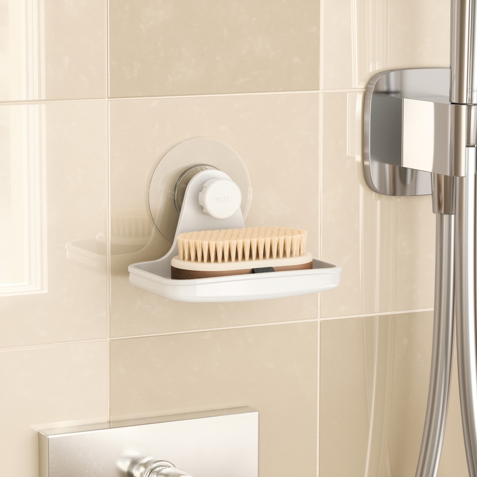 Stick-On Soap Dish with Strong Adhesive - Non-Slip Bathroom Organizer for Shower, Sink, and Countertop Use