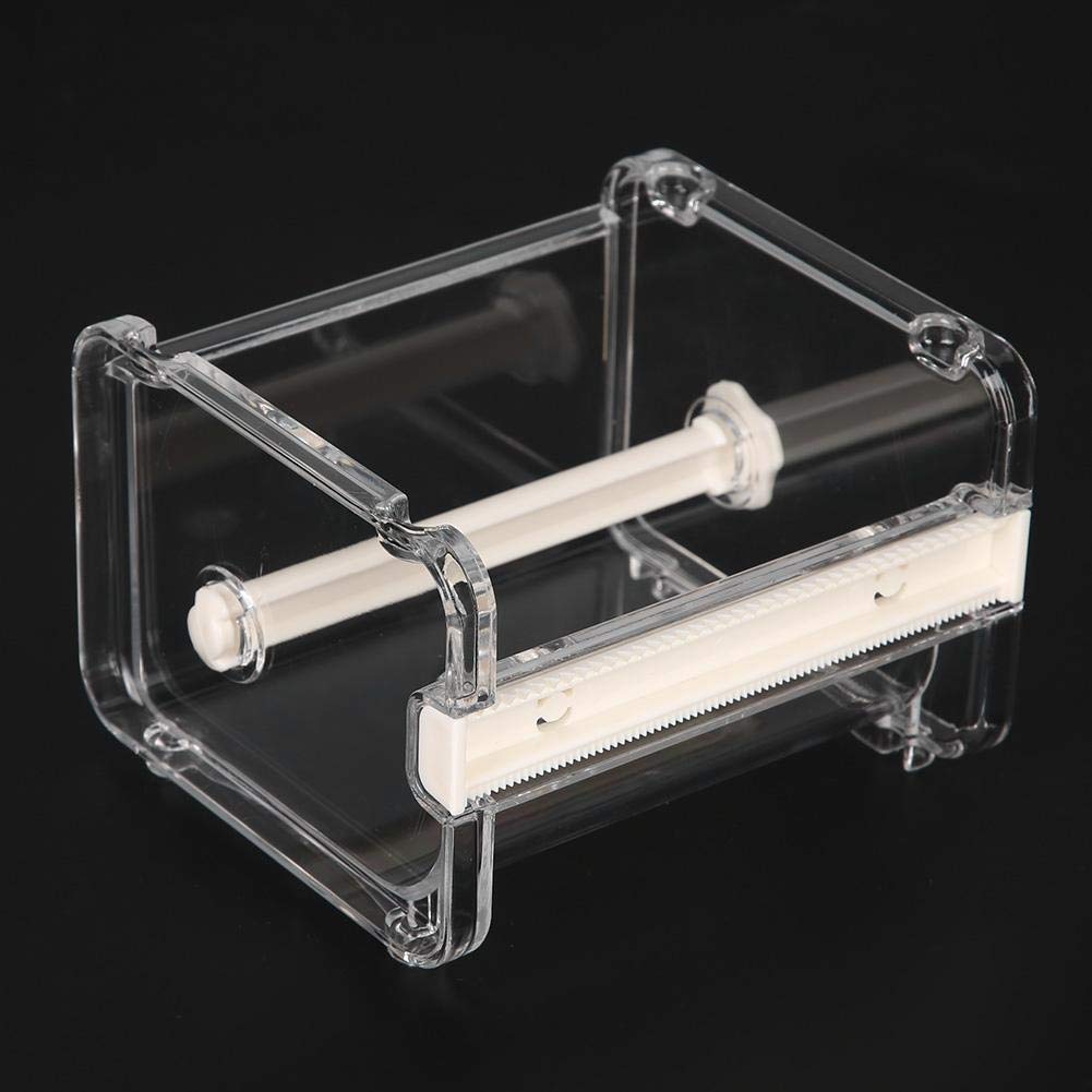 Hilitand Clear Plastic Washi Tape Dispenser - Transparent Tape Cutter & Roll Holder for Office, School, Crafting & Scrapbooking (White) - Perfect for Organizing Desk Supplies, Gift Wrapping & DIY Projects