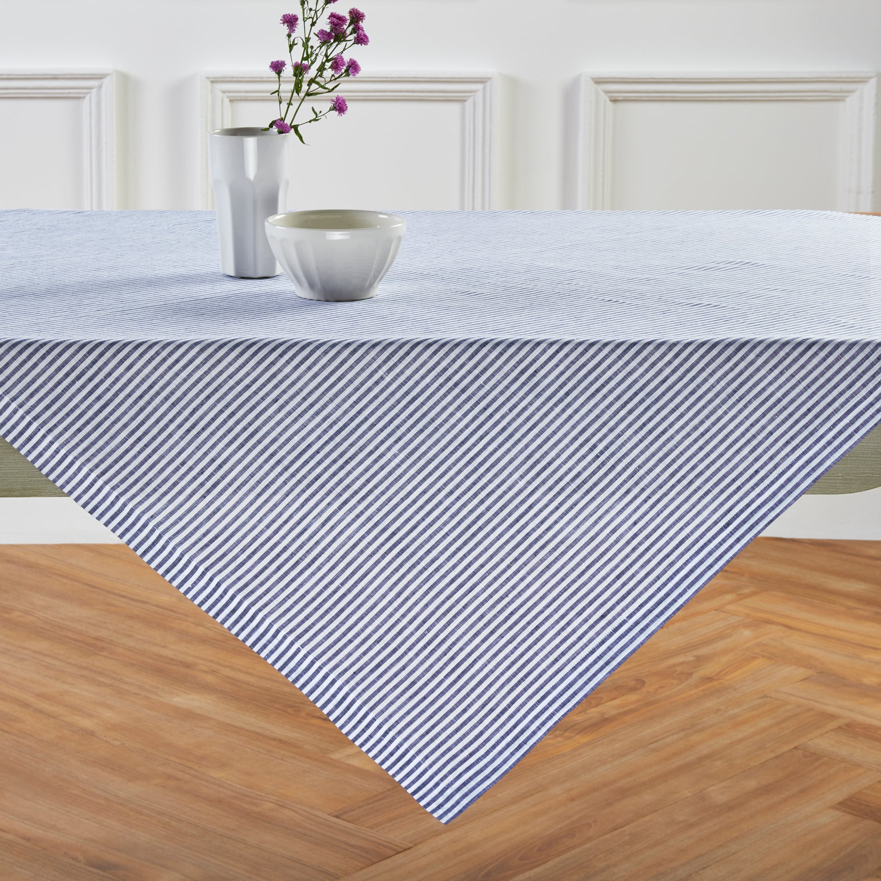 Elegant Narrow Stripe Table Throw - Stylish Cotton Table Runner for Dining Room Decor, Wedding & Holiday Table Setting - 16x72 Inches