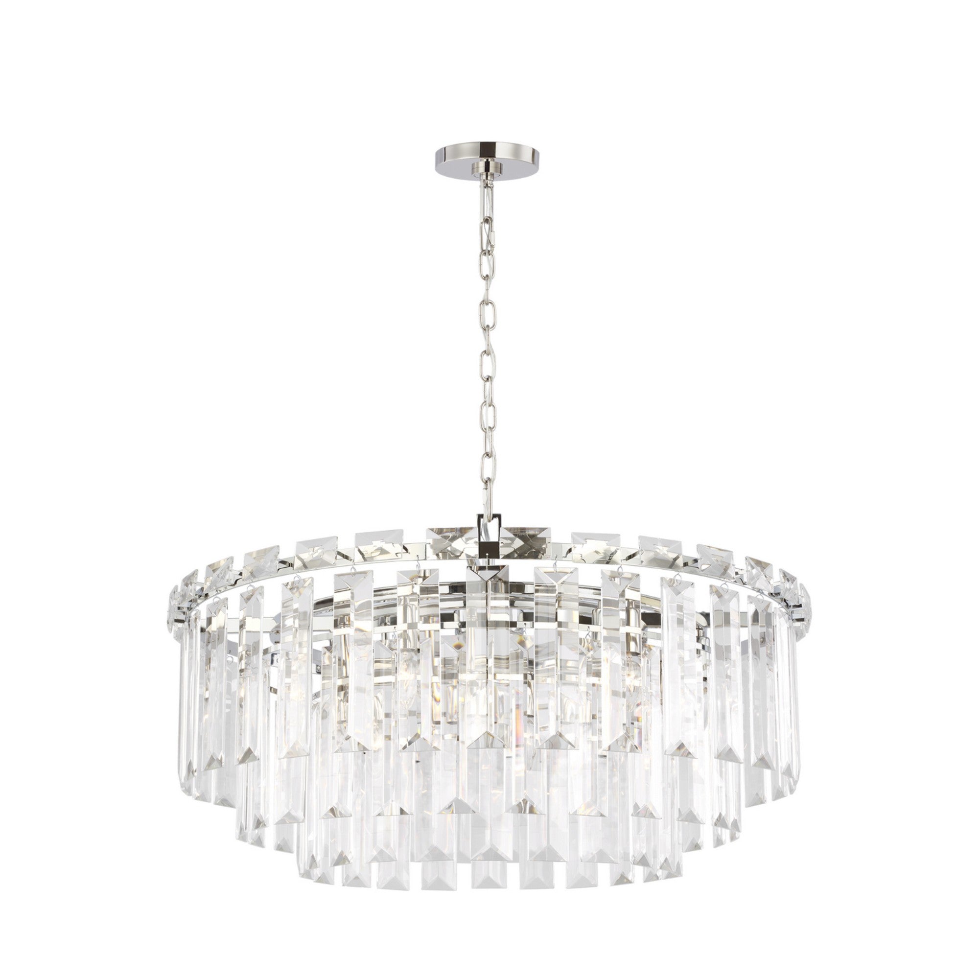 Arden 33-Inch 16-Light Modern Chandelier in Brushed Nickel Finish - Perfect for Dining Room, Bedroom or Foyer Lighting