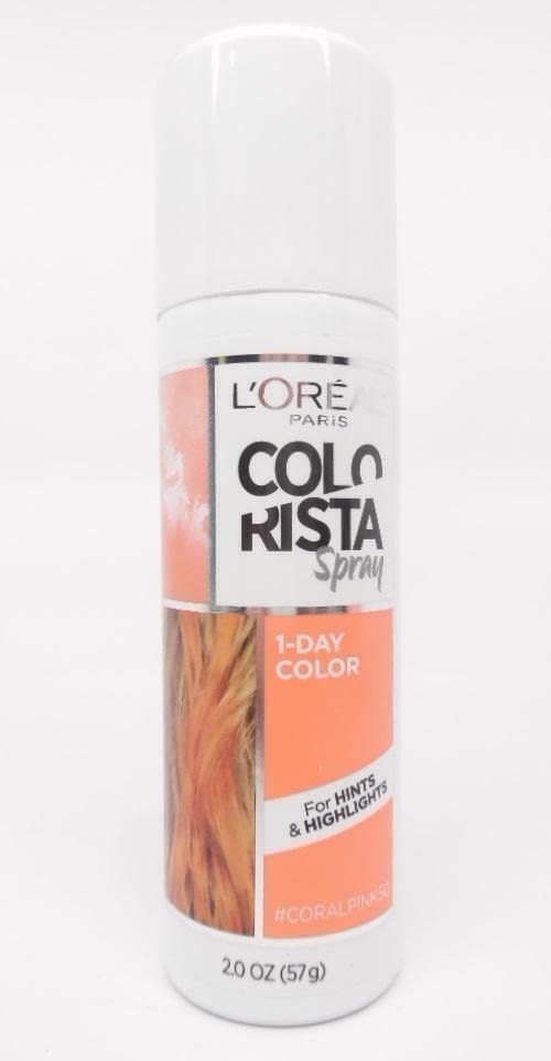 COLORISTA SPRAY CORAL PINK - Temporary Hair Color Spray for Vibrant Looks | Perfect for Parties, Halloween & Cosplay
