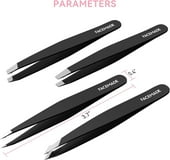 FACEMADE 4-Piece Stainless Steel Tweezers Set for Hair Removal & Makeup - Precise Grooming Tools - Perfect Gift for Beauty Enthusiasts - Use for Eyebrow Shaping, Splinter Removal & Facial Hair Care