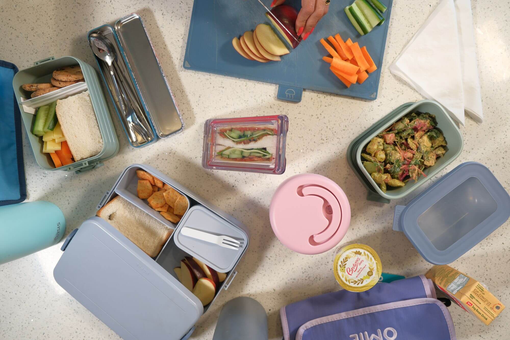 Cirqula 500mL Freezer Storage Container - Nordic Blue Airtight Food Container for Meal Prep, Leftovers & Freezing - Perfect for Kitchen, Office & Dorm Organization
