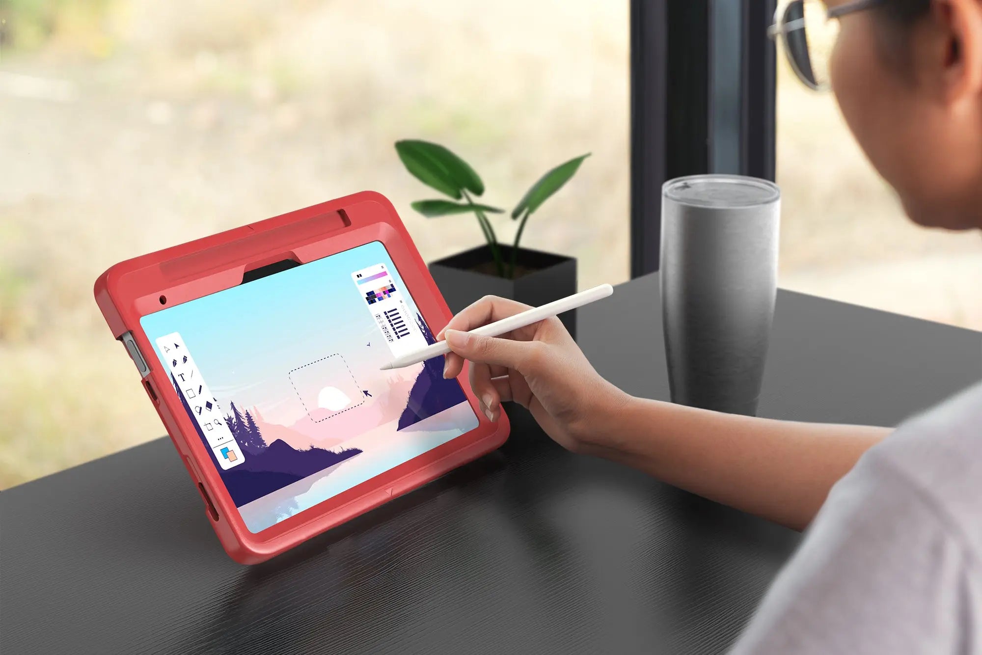 360° Rotatable Grip Kickstand Tablet Case - Shockproof Protective Cover for iPad/Samsung Galaxy Tab - Perfect for Work, Travel & Home Entertainment