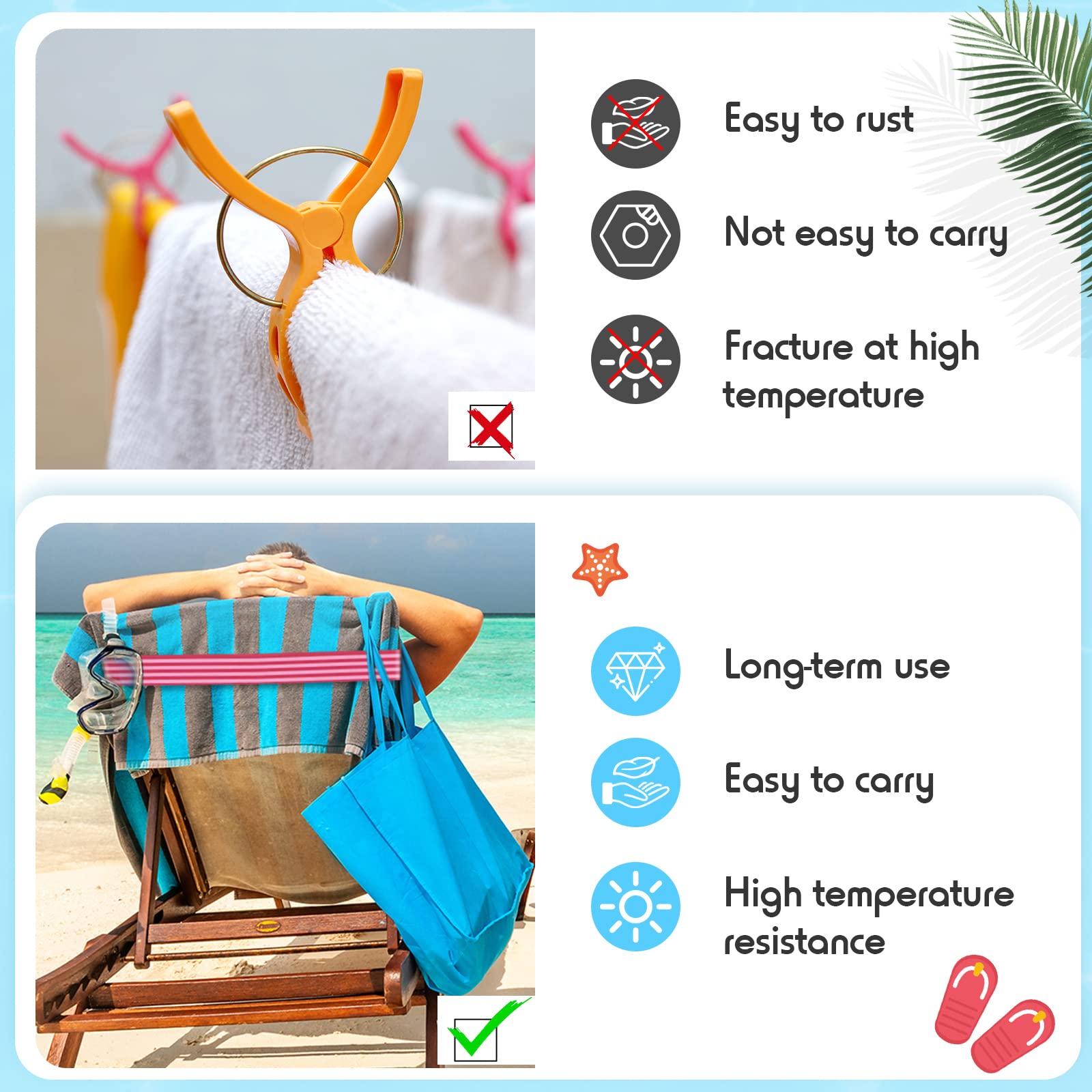 Boao 4-Pack Extra Large 15.75 x 1.97 Inch Windproof Elastic Towel Bands for Beach Chairs, Pool Loungers & Cruise Deck Chairs - Durable Strap Clips for Summer, Vacation & Hawaiian-Themed Accessories (Striped Pattern) - Perfect for Securing Towels at Resorts, Hotels and Backyard Pools