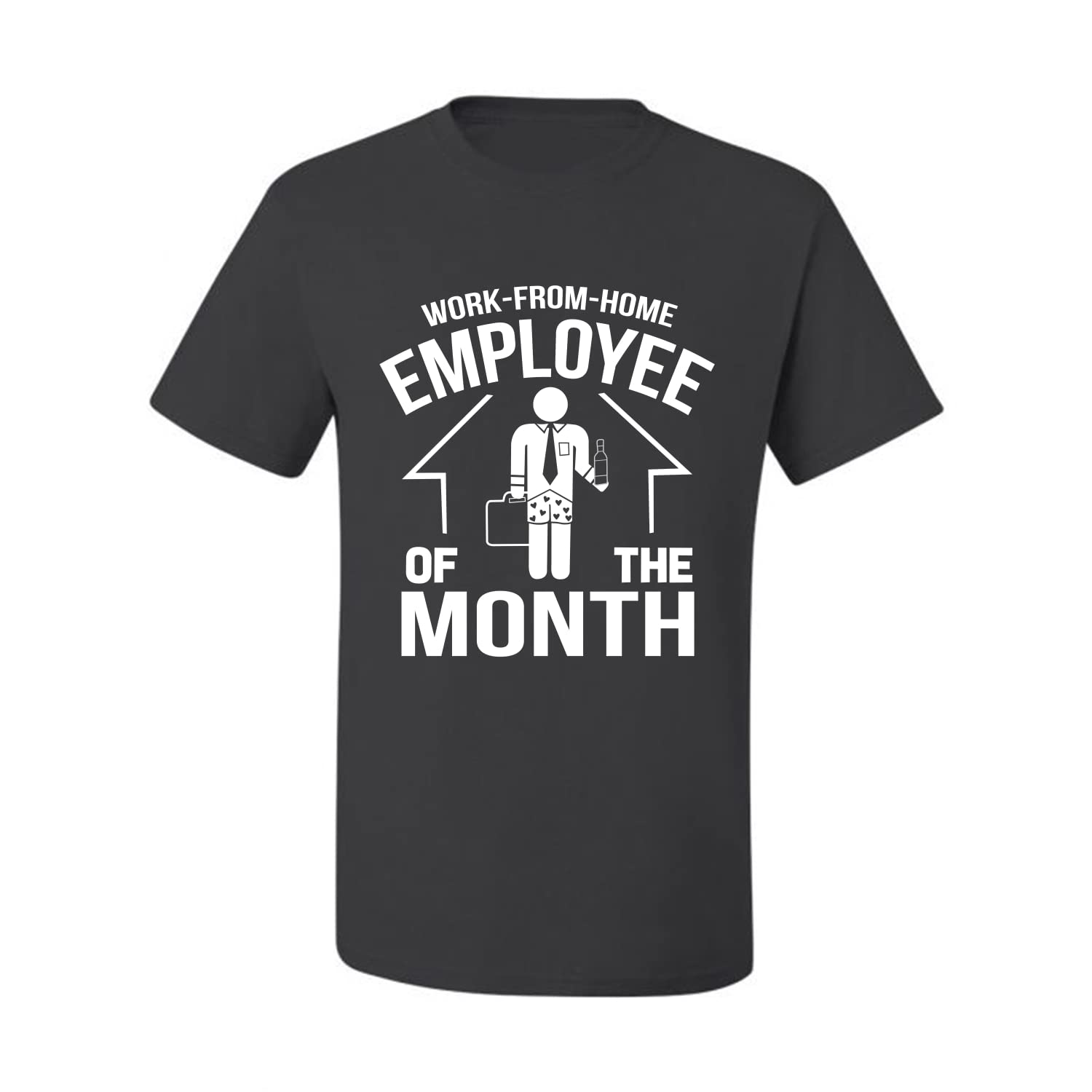 Wild Bobby Work from Home Employee of The Month Graphic T-Shirt for Men - Funny Office Humor Tee for Remote Workers & Casual Wear