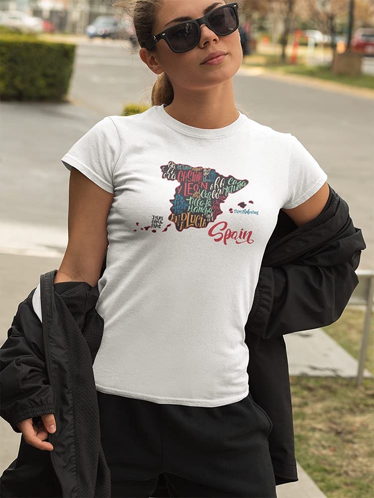 Stylish Spain Country & States Graphic T-Shirt for Women - Perfect for Travel, Casual Wear & Gift Giving
